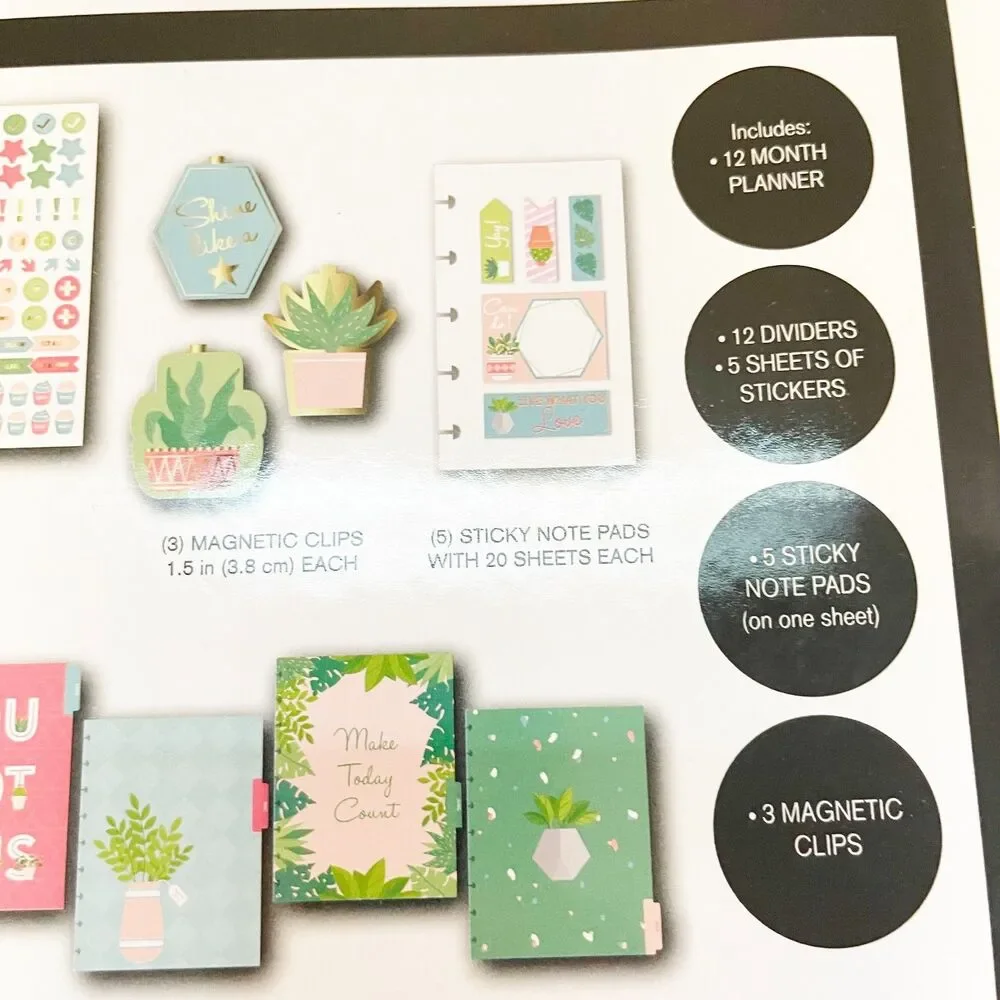 Pembrook Planner Kit 12 Month Planner Stickers Dividers Clips Notes New DIY